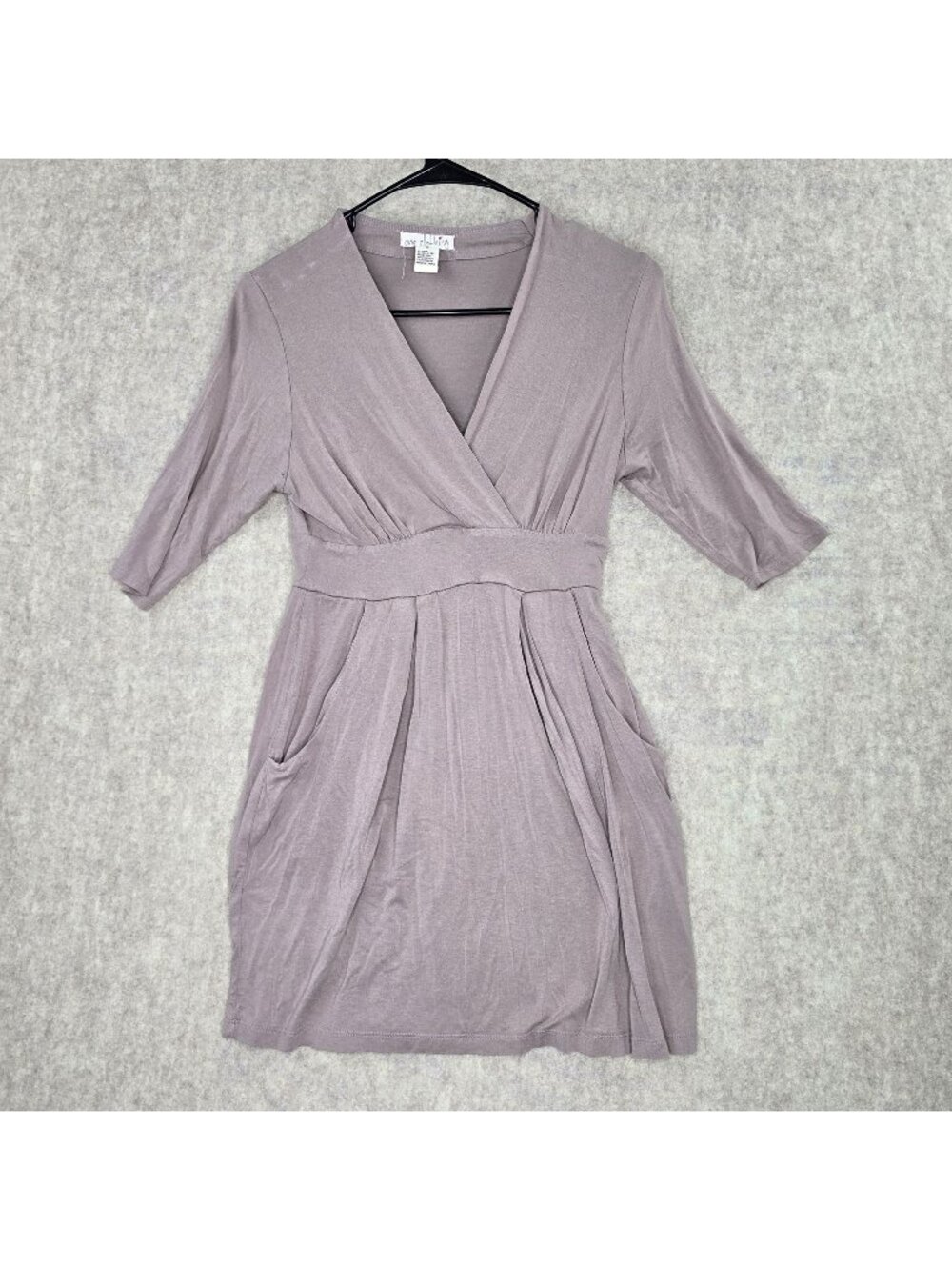 One Clothing Womens V-Neck Wrap Dress  S  Dusty Mauve  Viscose & Spandex Blend